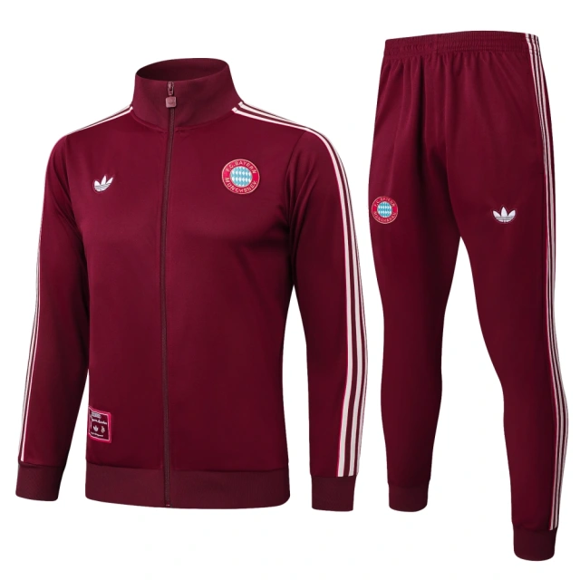 Bayern Munich Training Kit (jacket+Pants) jujube Red 2025-26