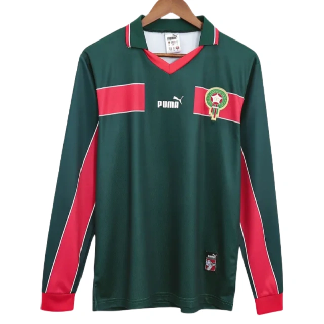Morocco 1998 Home Retro Jersey Long Sleeve
