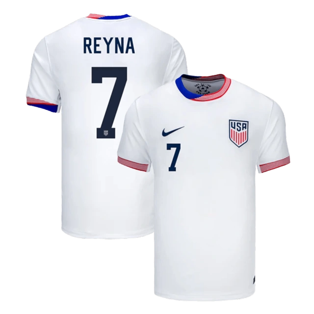 REYNA #7 Authentic Soccer Jersey USA Nation Home Shirt 2024