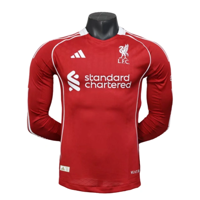 Liverpool Long Sleeve Jersey Home Football Shirt 2025-26-Player version