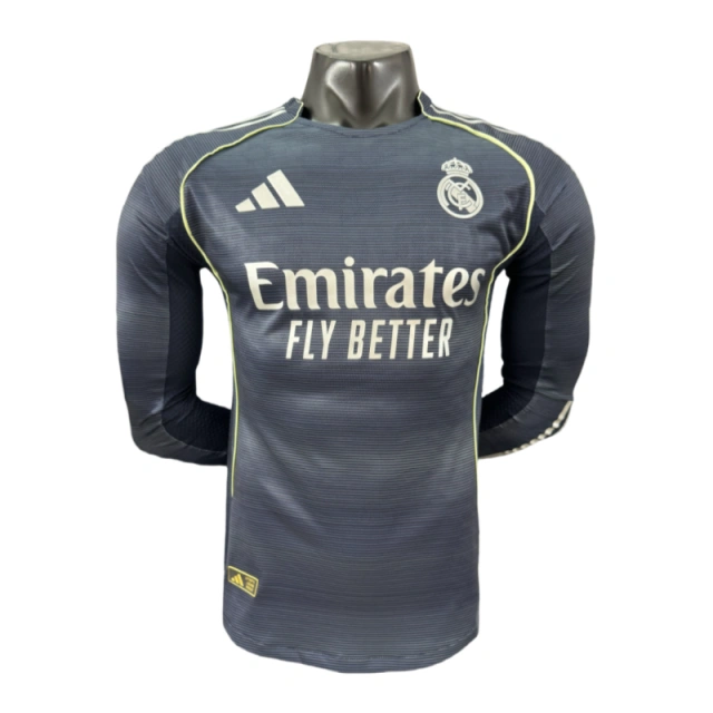 Real Madrid Long Sleeve Jersey Away Football Shirt 2025-26-Player version