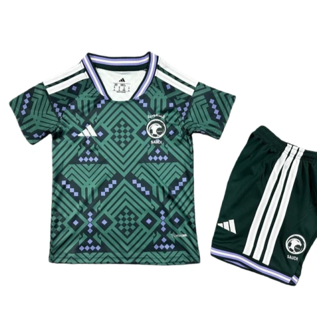 2026 Saudi Arabia World Cup Home Kids green Football jersey Kit Fan version