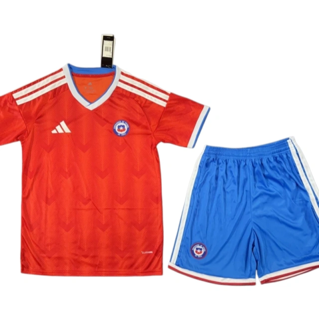 Chile World Cup 2026 Home Kids Short Sleeve Kit & Jersey + Shorts Fan Version
