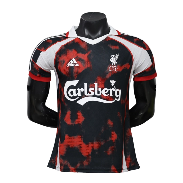 26-27 Liverpool Casual Retro Style Football Jersey(Red and black)