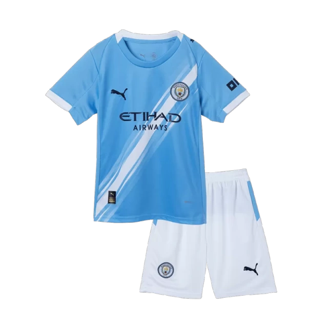 Manchester City Home Kids Soccer Jerseys Kit 2025-26
