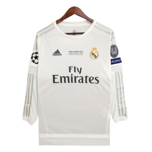 15-16 Real Madrid home Retro white long sleeves