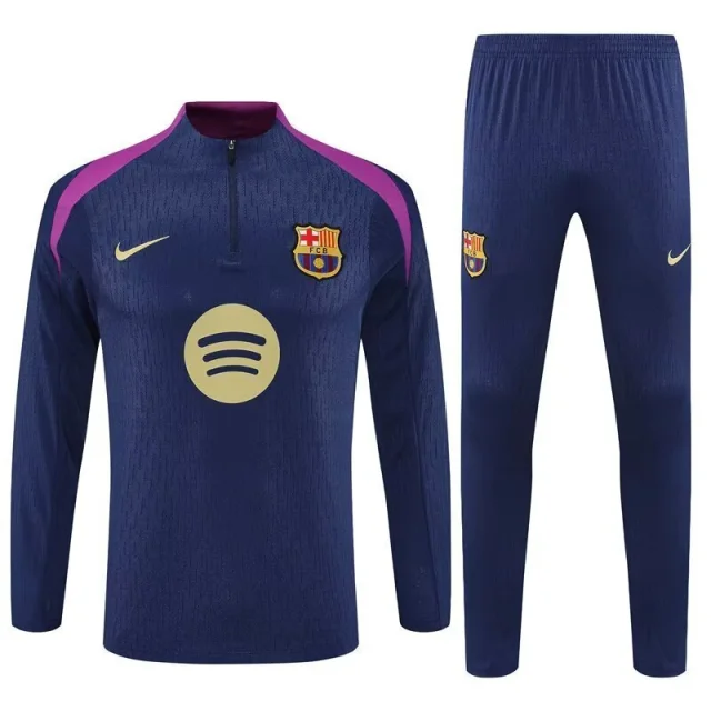 25-26 Barcelona Navy Training Kits Long Football Track suits