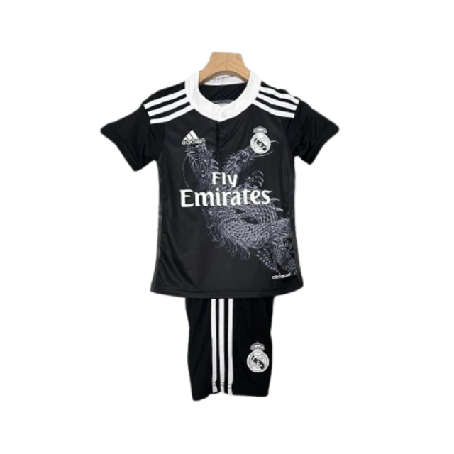 Real Madrid 14-15 Third Retro Kid Kits Black Jersey