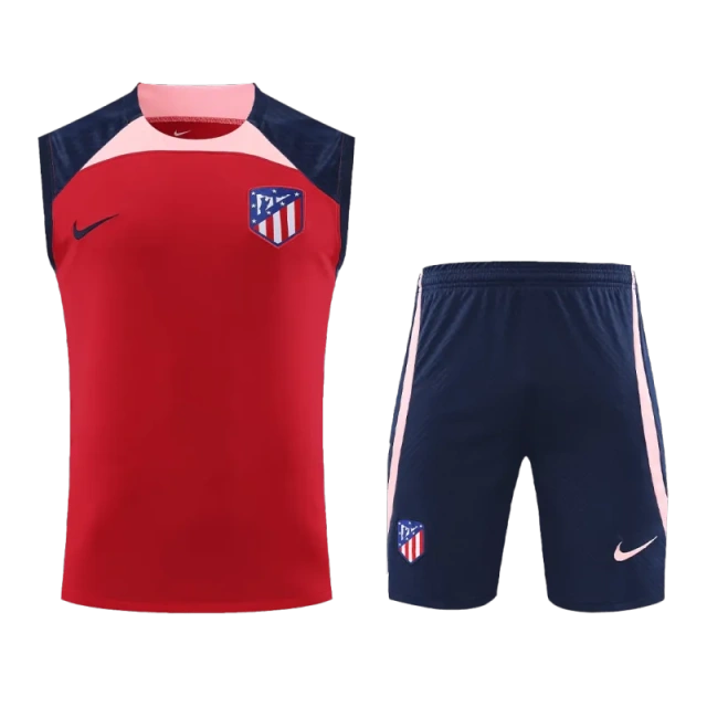 Atletico Madrid Sleeveless Training Kit (Top+Shorts) Red 2023-24