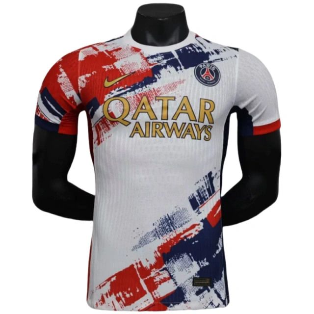 24/225 PSG Away Player version white red yellow blue Soccer Jersey