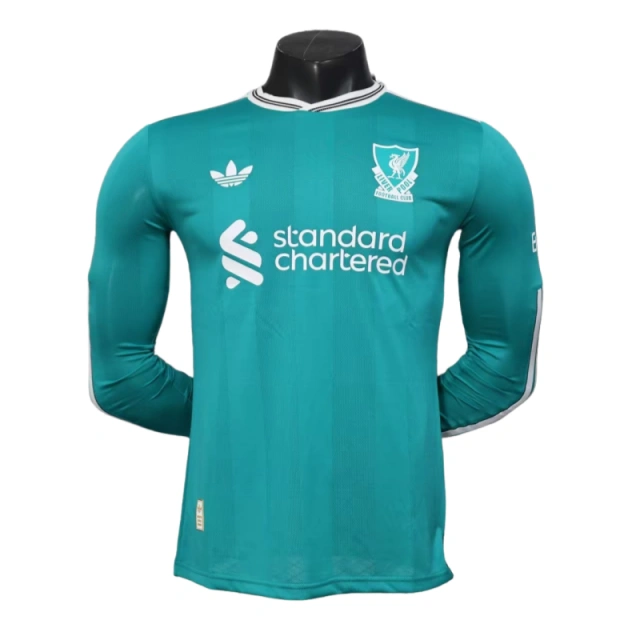 Liverpool Long Sleeve Third away green football jersey 2025-26 Player version