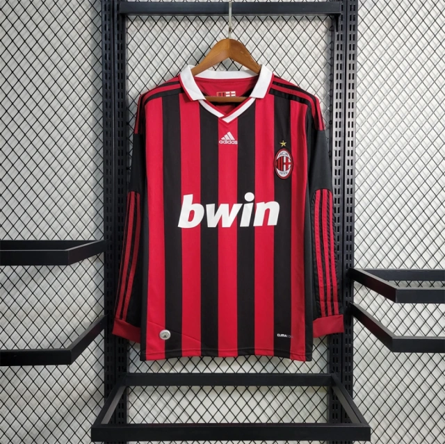 09-10 AC Milan Retro Home Long sleeves Football Jersey