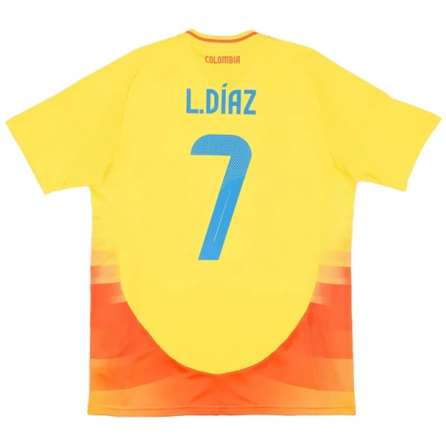 Colombia Nation Home L.Díaz #7 James #10 Football Jersey Copa America 2024