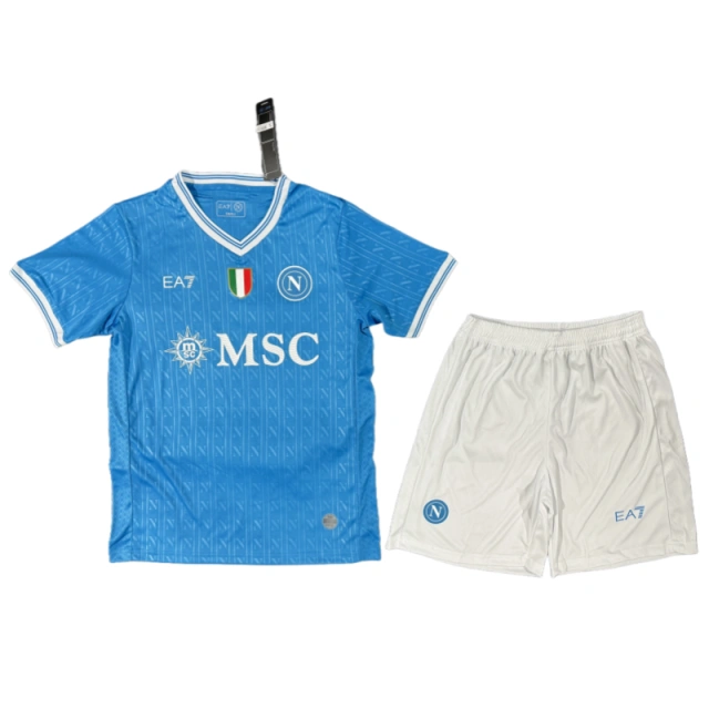Napoli Blue Home Kids Football Shirt Kit 2025-26 Fan Version