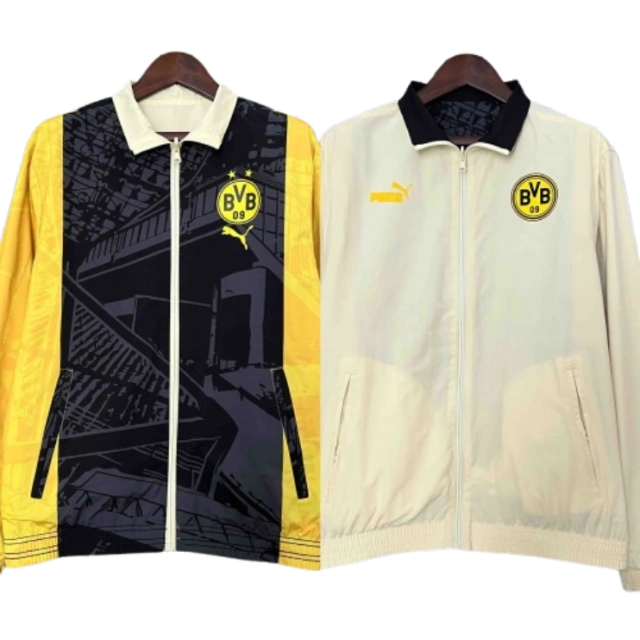 2024 Dortmund Trench Coat Reversible Windbreaker Double-Sides Jacket Sport