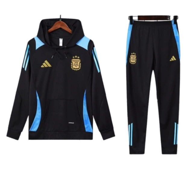 Argentina Nation 2024-25 Hooded Black Training Tracksuit Kits