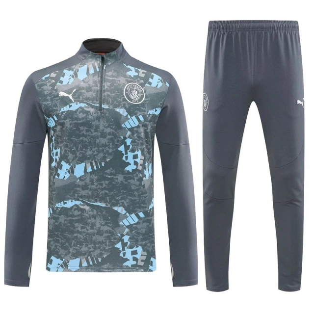 2025-26 Manchester City Training Kits Long Grey Football Track suits
