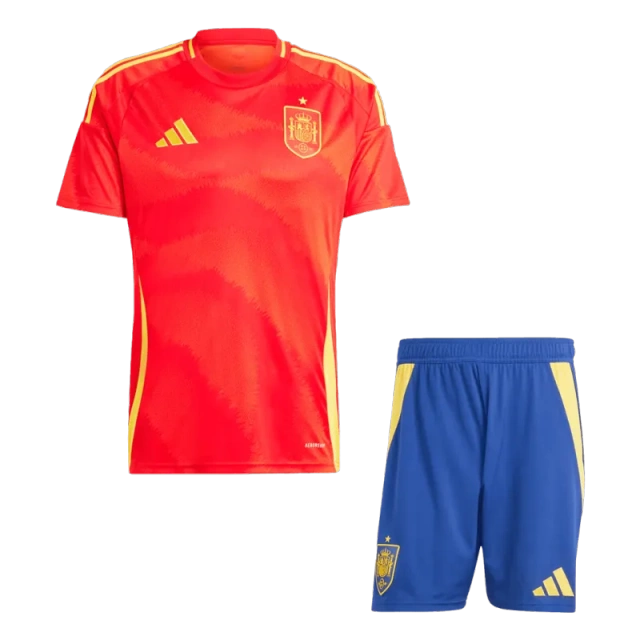 Spain Home Kit(Jersey+Shorts) Soccer Apparels Euro 2024