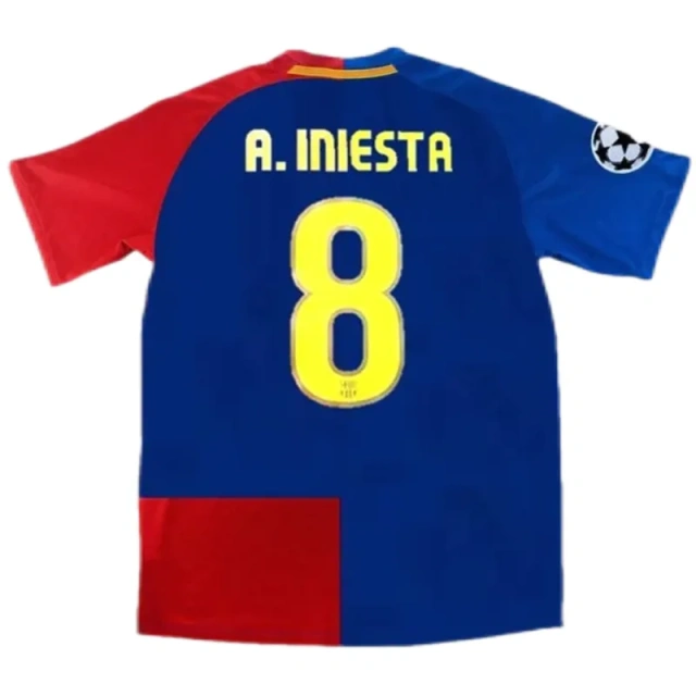 08-09 Barcelona A.INIESTA #8 UCL Final Retro Jersey Home