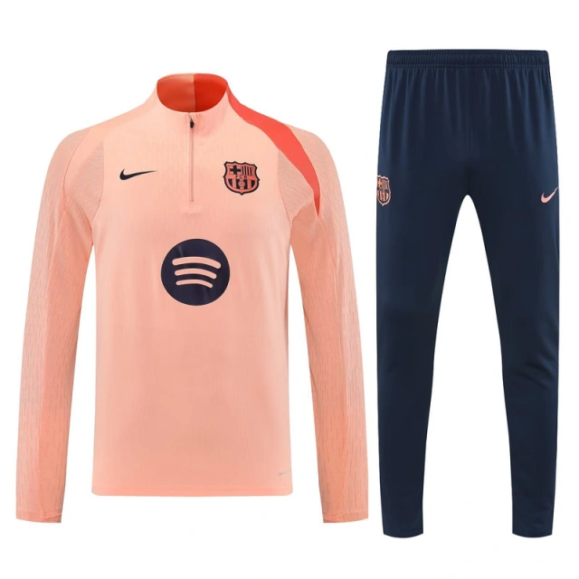 25-26 Barcelona Orange Training Kits Long Football Track suits