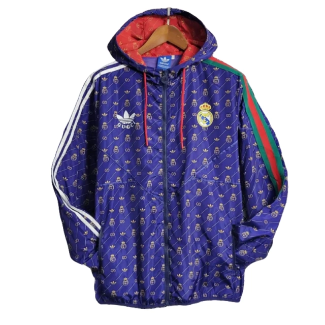 23-24 Real Madrid GUCCI joint Windbreaker Blue Football Shirt