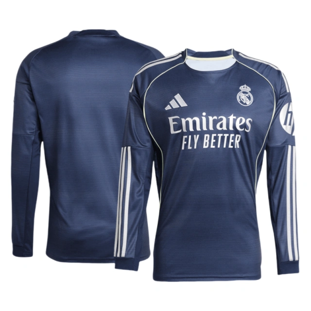 Real Madrid Long Sleeve Jersey Away Football Shirt 2025-26 Fan version