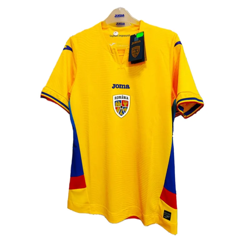 Romania's home football jersey for 2025-26 Fan version